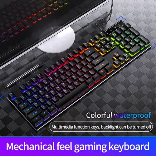V4 cheap Colorful Rainbow Backlight Ergonomic Usb Wire Tablet Pc Computer Waterproof Rgb Mechanical Feel Gaming Keyboard