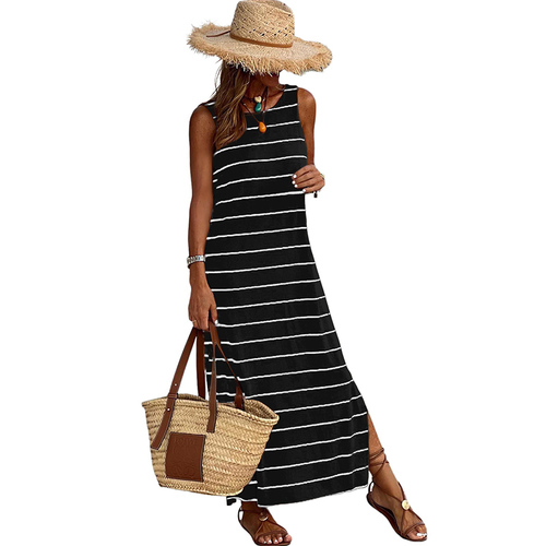 Trending Products 2023 New Arrivals Fashion Casual Women Sleeveless Maxi T Shirt Dress Women Summer Dresses