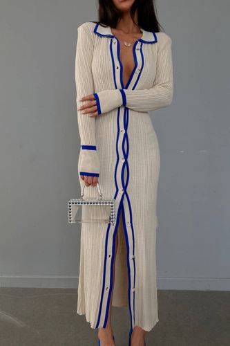  Elegant Turtleneck Bodycon Plus Size Women'S Casual Clothing Dresses With Buttons