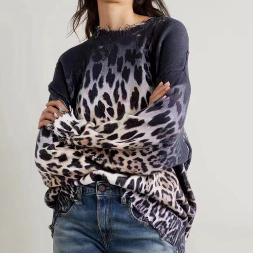 Fashion Style  Price Long Sleeve Women Printing Sweater Knit Top Cardigan For Spring Woman