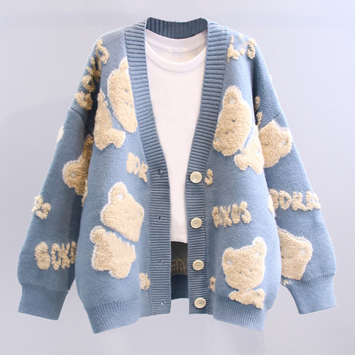   &  Women sweater Jacquard knitwear Girls knit winter long Sleeve ladies clothes Knitted Cardigan sweater w