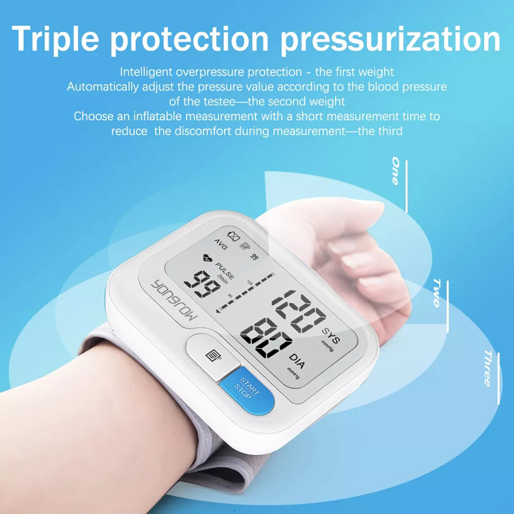Yonker Yongrow household medical devices Smart Heart Rate bp automatic digital wrist blood pressure monitor machine