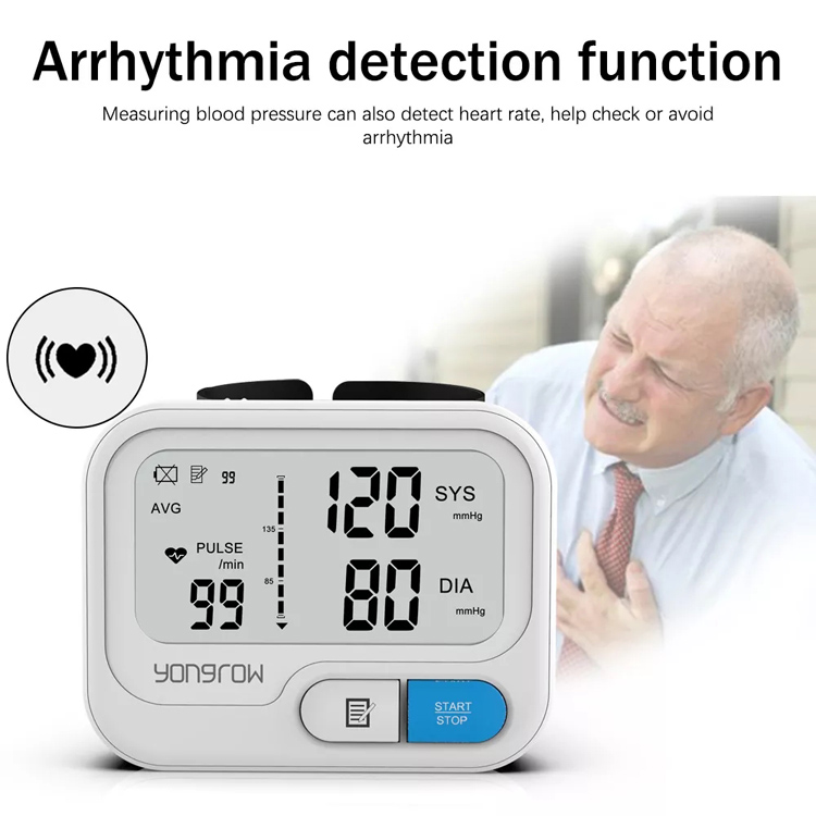 Yonker Yongrow household medical devices Smart Heart Rate bp automatic digital wrist blood pressure monitor machine