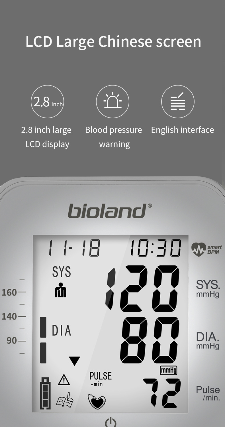 portable blood pressure monitor household medical devices with large comfortable blood pressure cuff