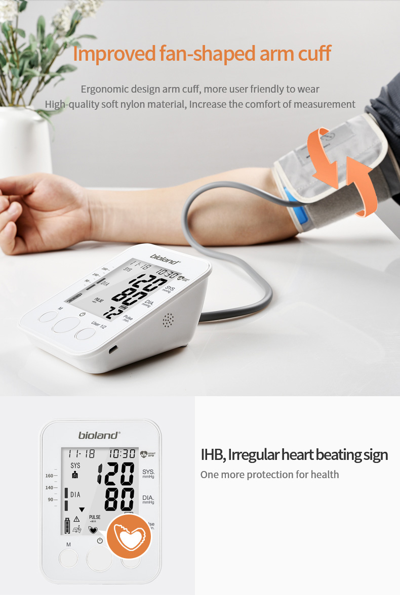 portable blood pressure monitor household medical devices with large comfortable blood pressure cuff
