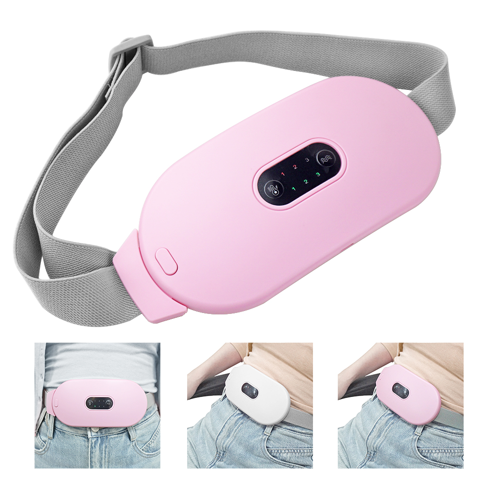 Portable Relief Period Cramps Pain Warm Palace Belt Abdomen Belly Massager Electric Vibrating Menstrual Heating Pad