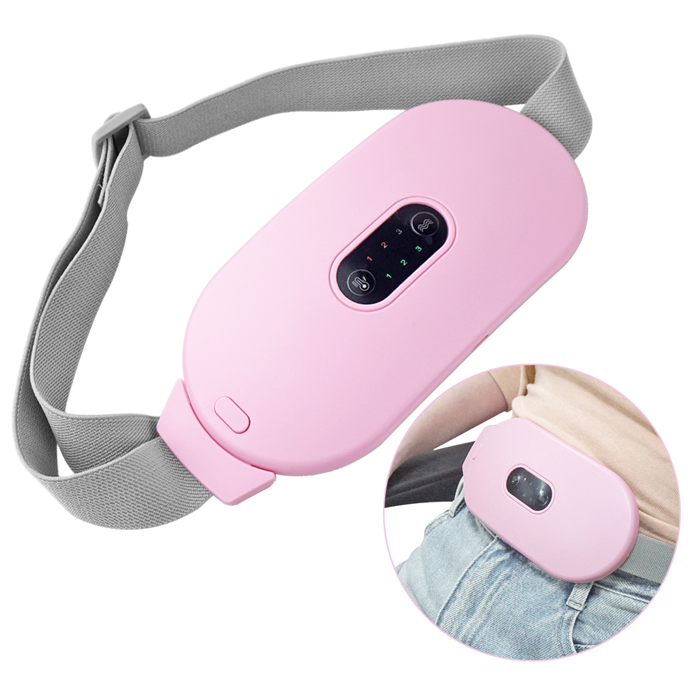 Portable Relief Period Cramps Pain Warm Palace Belt Abdomen Belly Massager Electric Vibrating Menstrual Heating Pad