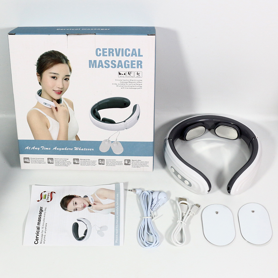 Battery type smart health neck micro-current vibration cervical spine and neck massager