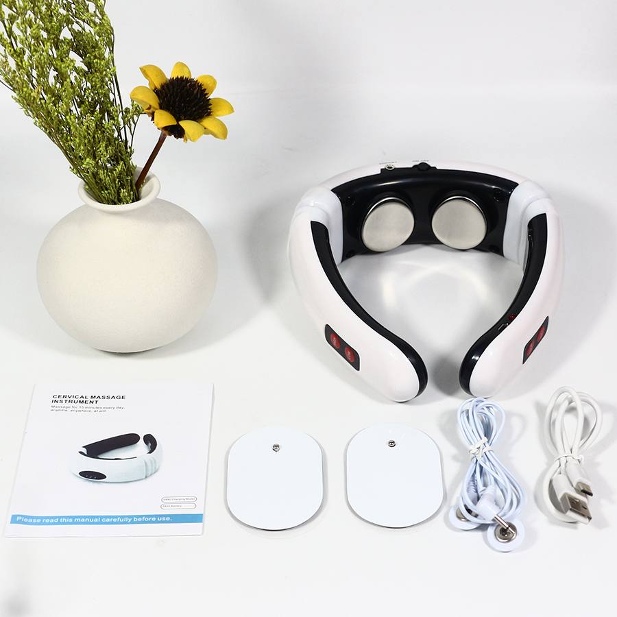Battery type smart health neck micro-current vibration cervical spine and neck massager