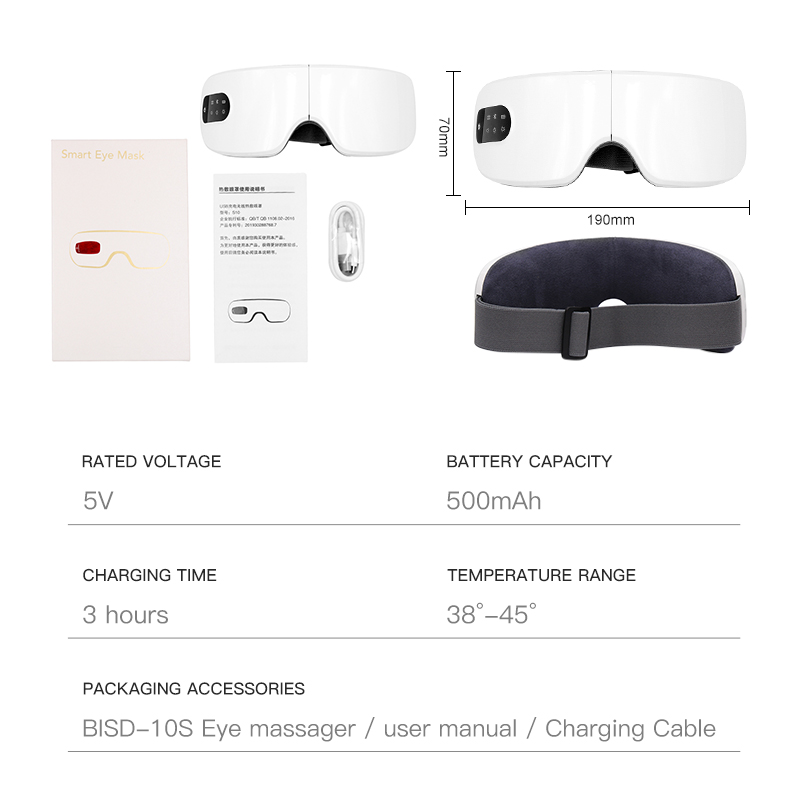 Intelligent Mini Eye Roller Heating Massager Device Tool Ce Rohs Certificate Led Smart Music Heat Compression Eye Massag