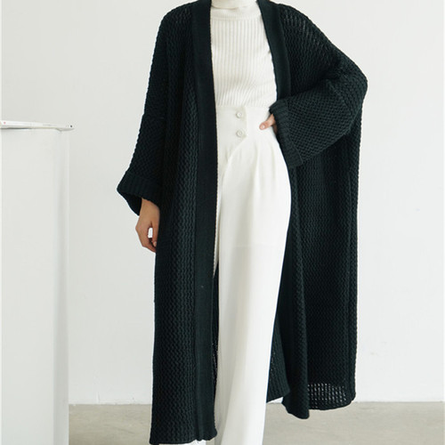 Autumn Winter Loose Knit Over Knee X-Long Lazy Cardigan Sweater for  Women ladies