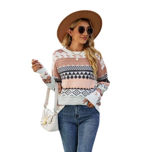 YIYI Hot Sale Round Neck Crew Soft Girls Sweaters Fashion Patterns Warm Ladies Sweaters Plus Size Women's Sweaters