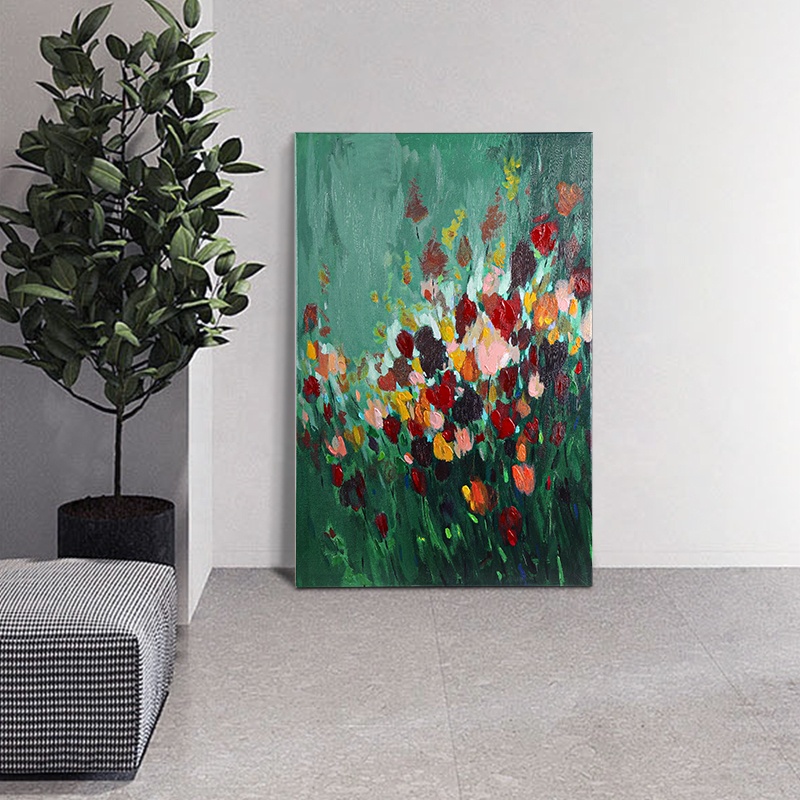 EAGLEGIFTS Home Decor 24 Inch Floral Canvas Painting Picture Neutral Textured Flower 3D Wall Hanging Art Decoration Oil 