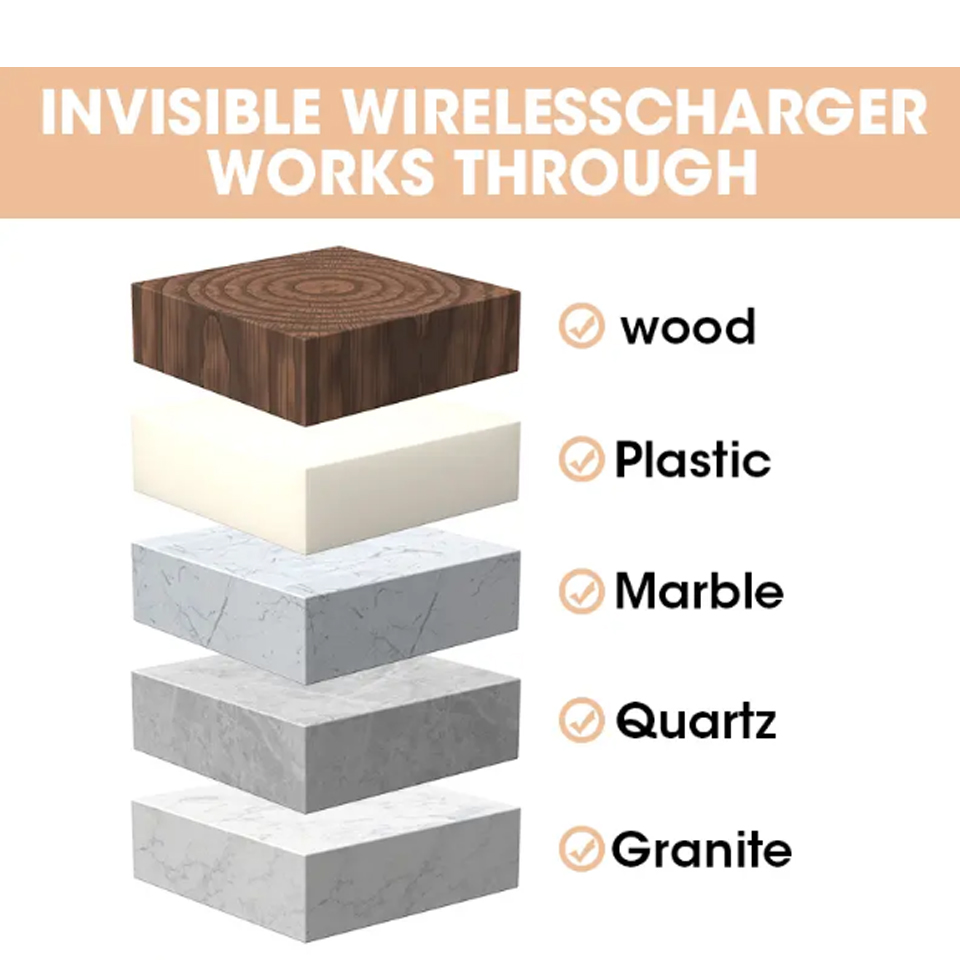 Phone Accessory Fast Charging 10W Hidden Invisible Wireless Charger For Furniture