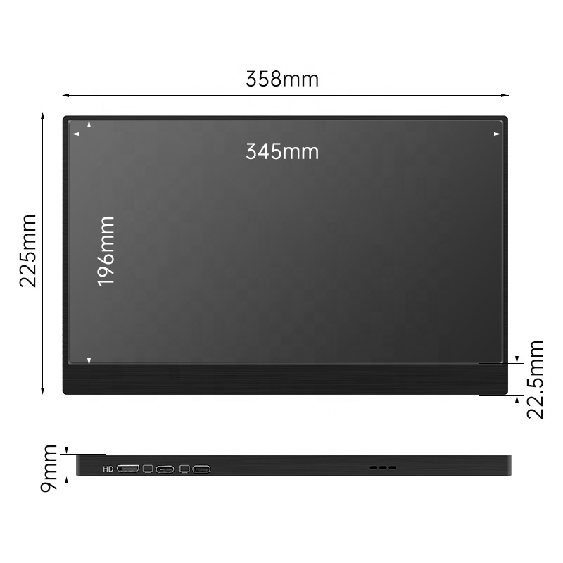 15.6inch Portable Monitor 1920*1080P FHD IPS VESA Mountable Sub Screen for Dex PS5 Laptop Switch Xbox Extend Monitor