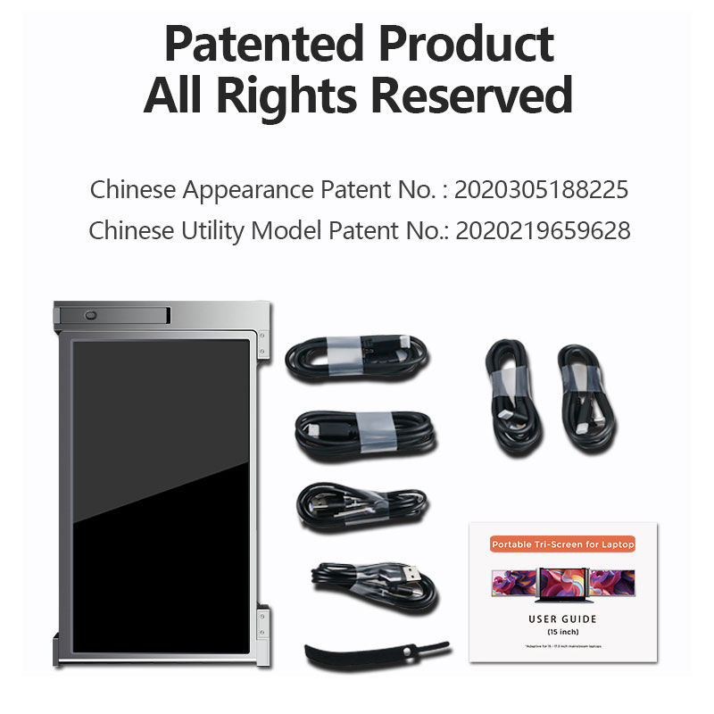 / Triple Laptop Screen Extender Dual 15 inch FOPO 1080P LCD monitors portable Tri screen monitor for lapto
