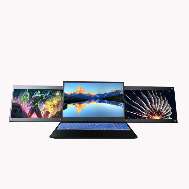  14 inch Triple Laptop Screen Extender Dual 15 inch FOPO 1080P LCD monitors portable Tri screen monitor for lapto