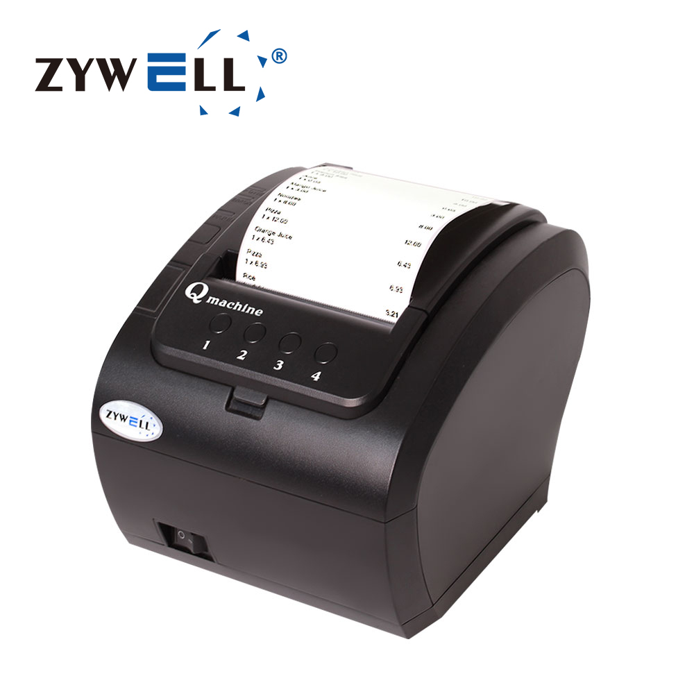 ZYWELL queue number machine 80mm thermal receipt printer for computer queue ticket printer