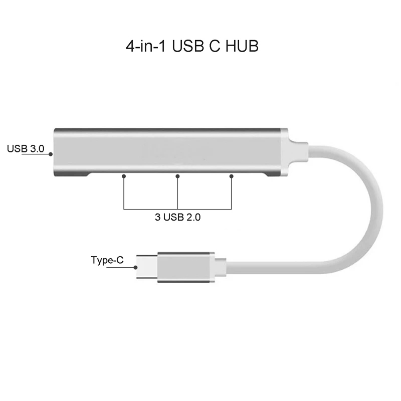 USB C HUB USB 3.0 HUB Type C 4 Port Multi Splitter Adapter OTG for Macbook HUB Pro 13 15 Air Mi Pro Laptop Computer Acce
