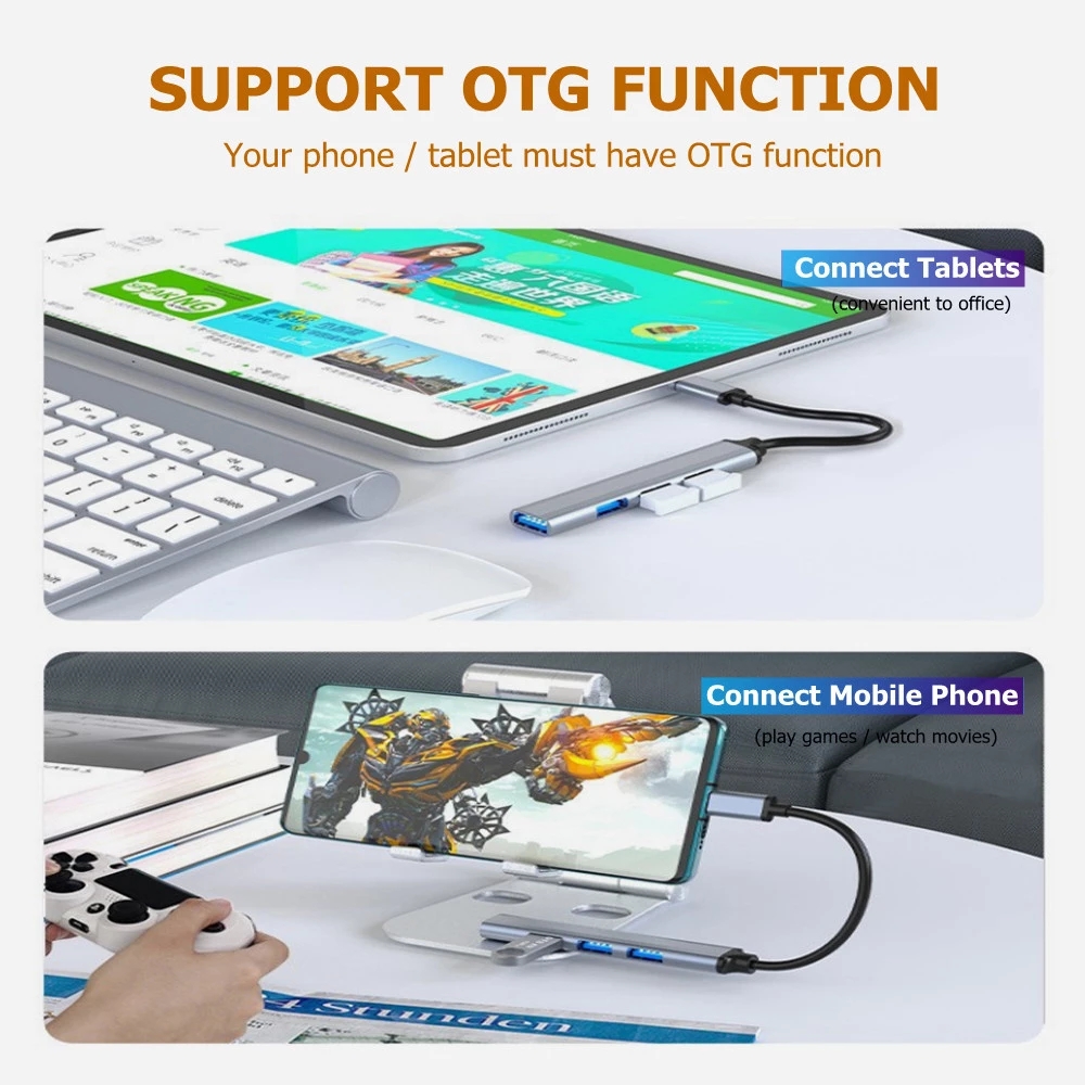 USB C HUB USB 3.0 HUB Type C 4 Port Multi Splitter Adapter OTG for Macbook HUB Pro 13 15 Air Mi Pro Laptop Computer Acce