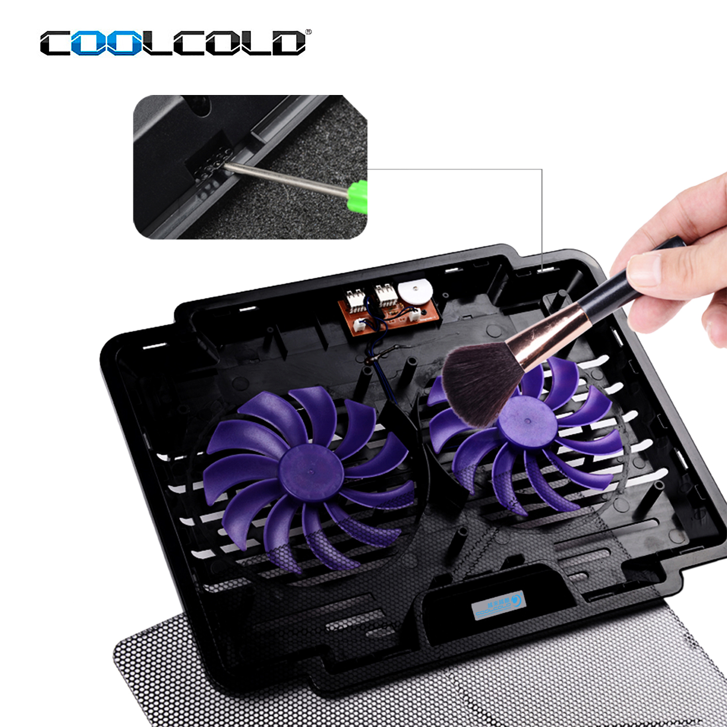 Portable super slim two cooling fans laptop pc accessories hot sale heat sink notebook cooling pad for 15.6 inch