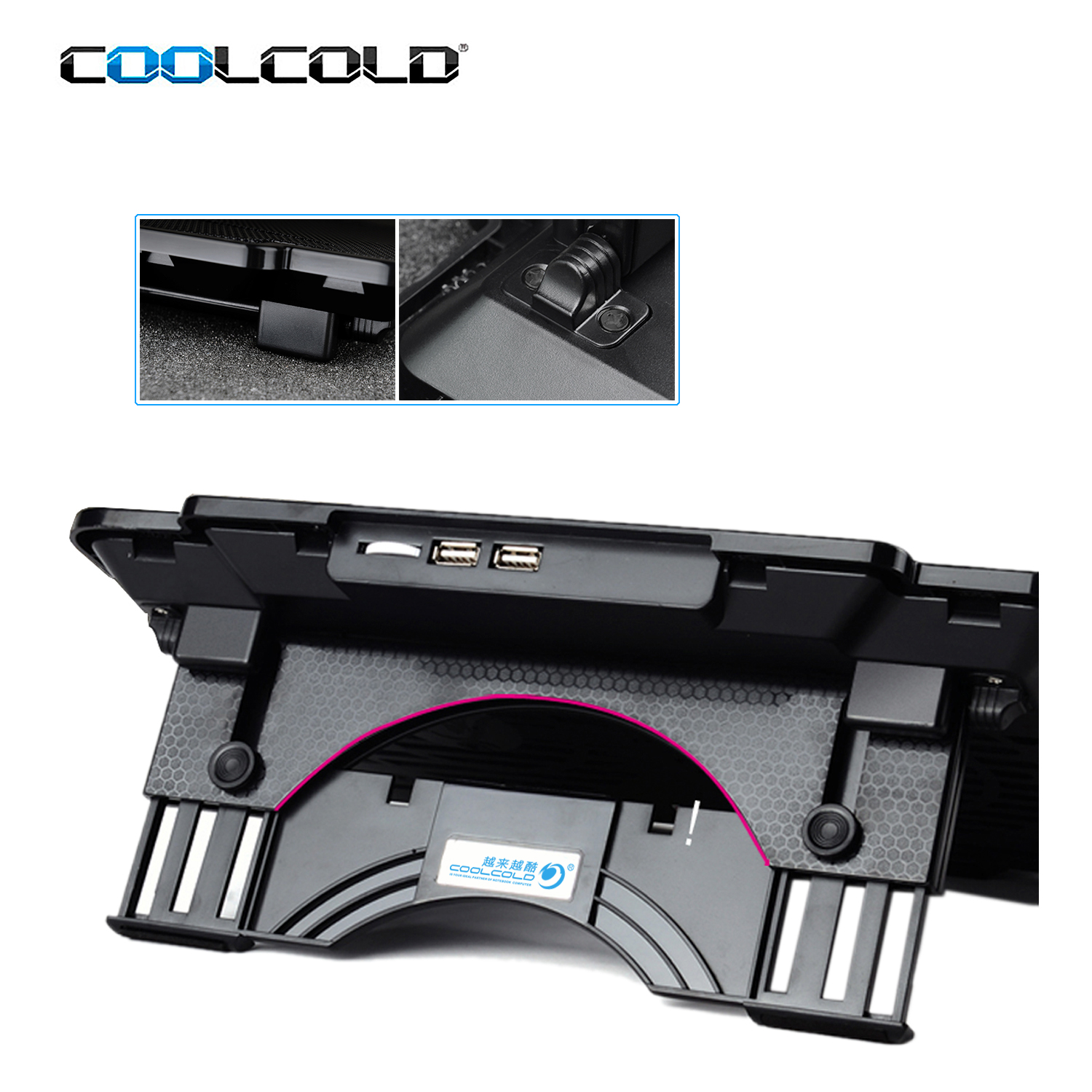 Portable super slim two cooling fans laptop pc accessories hot sale heat sink notebook cooling pad for 15.6 inch