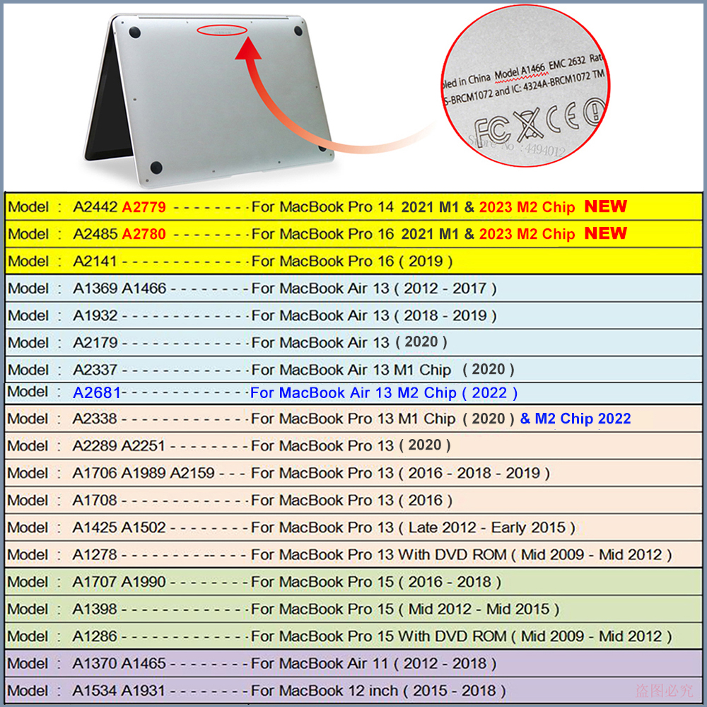 Laptop Case for Macbook Pro 13 Case 2020 M1 A2338 Touch ID Coque For Macbook Air 13 M2 Funda Pro 16 Case 11 12 15 Access