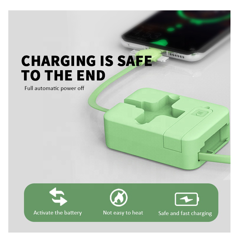  Colorful 3 in 1 adjustable  Phone Holder charger cable Fast Charging Data Cable For iPhone Micro Type C Extensio