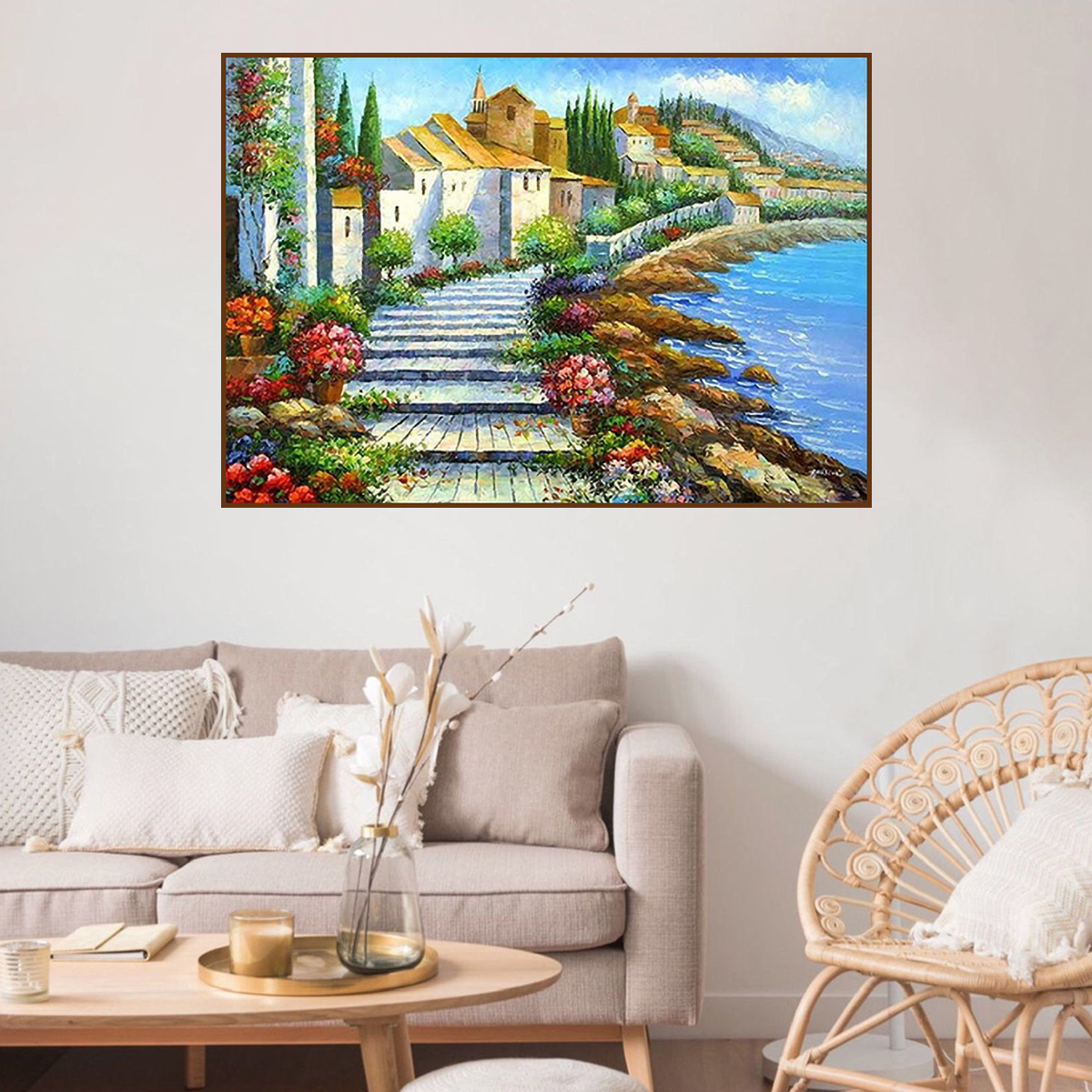  OME needlework cross stitch landscape paintings wall art cross stitch kits for adults