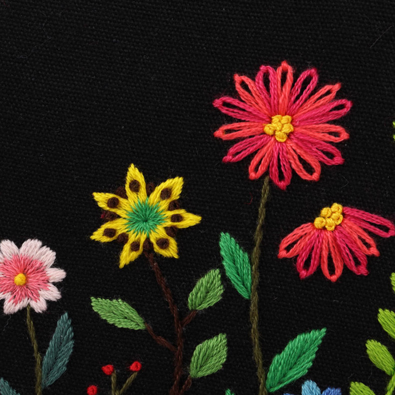 Embroidery DIY Cross Stitch Kits Flower Patterns Needlework Set with Embroidery Hoop Handmade Arts Crafts Sewing Gift