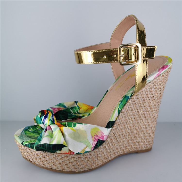 casual floral wedge sandal shoe for women