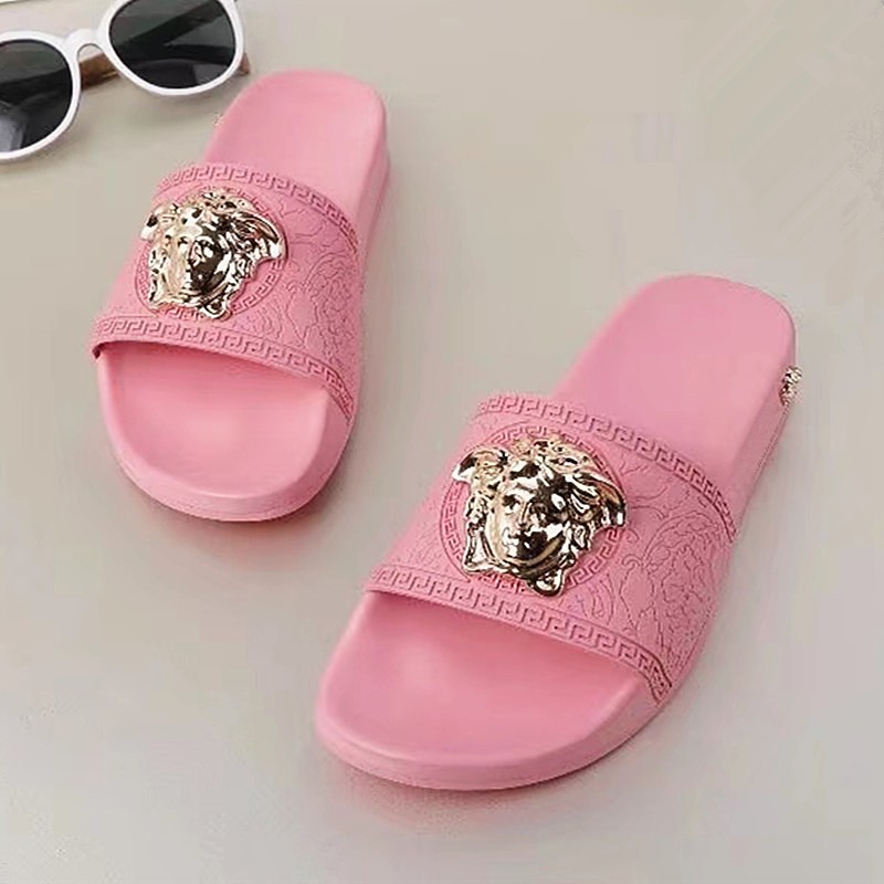 popular  pvc shoes women platform sandal with head ornament one-piece non-slip beach comfortable casual slippers for lad
