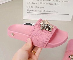 popular  pvc shoes women platform sandal with head ornament one-piece non-slip beach comfortable casual slippers for lad