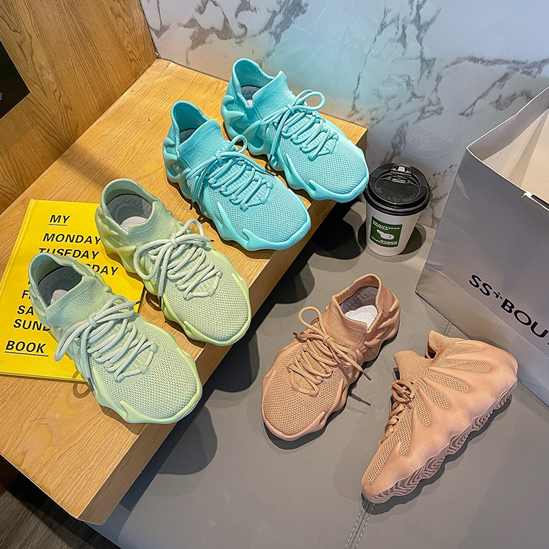 Coconut Sneakers Women's Socks Knitted Jogging Shoes 2023 New Breathable Casual Sports Running Shoes