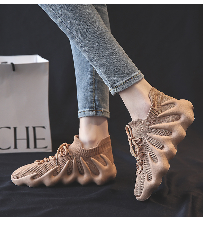 Coconut Sneakers Women's Socks Knitted Jogging Shoes 2023 New Breathable Casual Sports Running Shoes