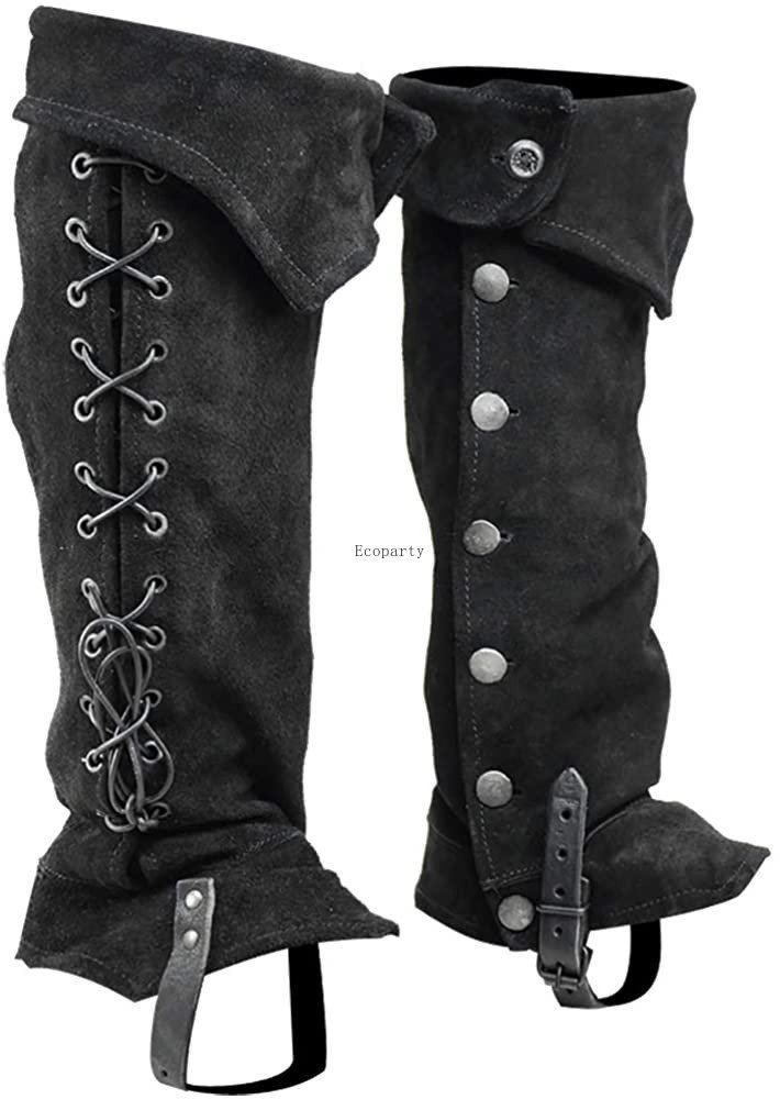 Medieval Boots Shoes Cover Leg Larp Viking Warrior Knight Costume Strap Puttees For Men Women ecowalson