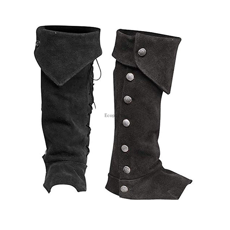 Medieval Boots Shoes Cover Leg Larp Viking Warrior Knight Costume Strap Puttees For Men Women ecowalson