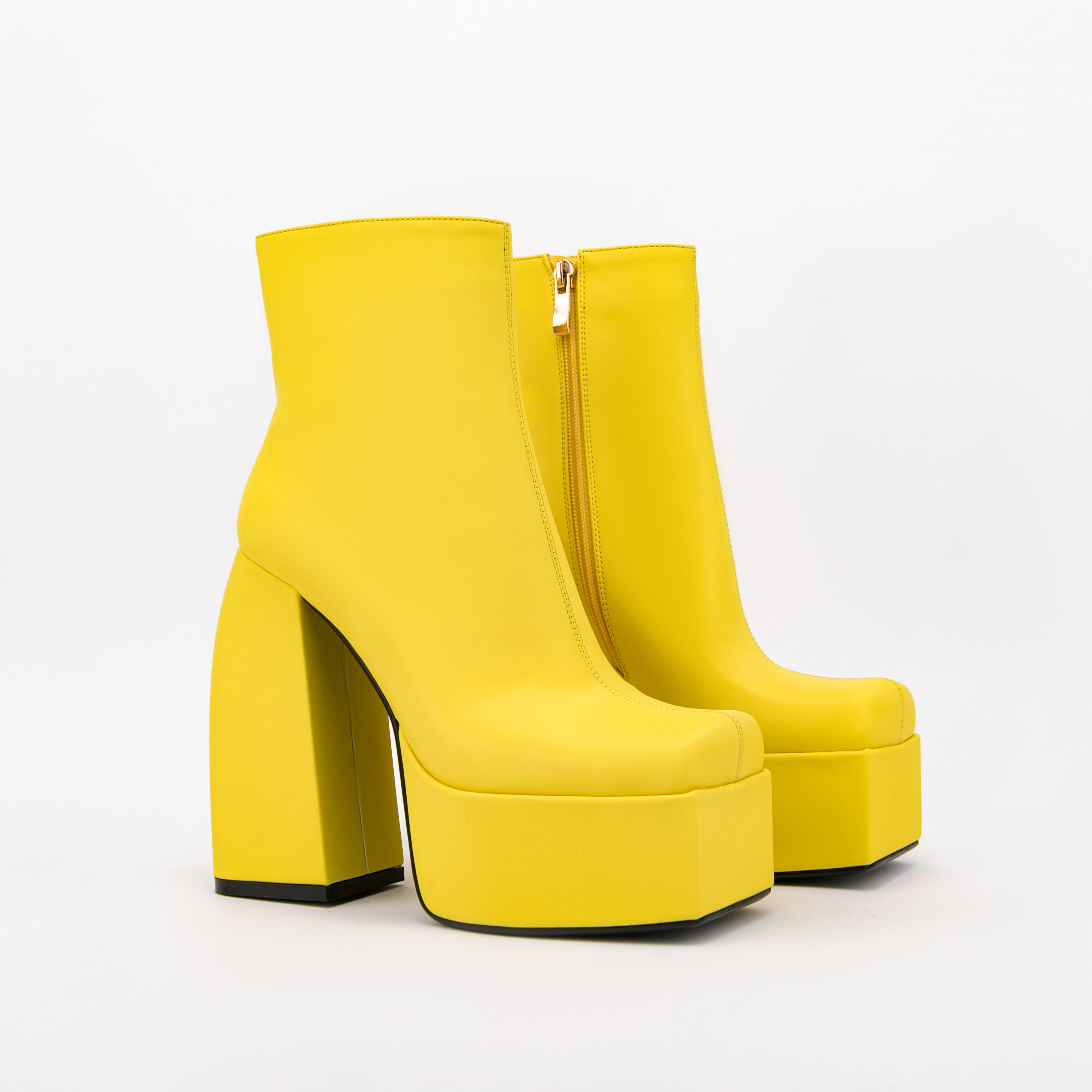 High Heel Solid Woman Boots Plus Size Chunky Platform Boots Side Zipper Ankle Boots Pumps Heels Zapatos Mujeres