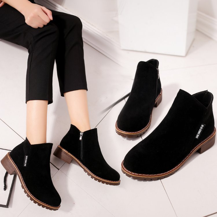 New Martin boots women's side zipper ankle boots women's low heel  boots