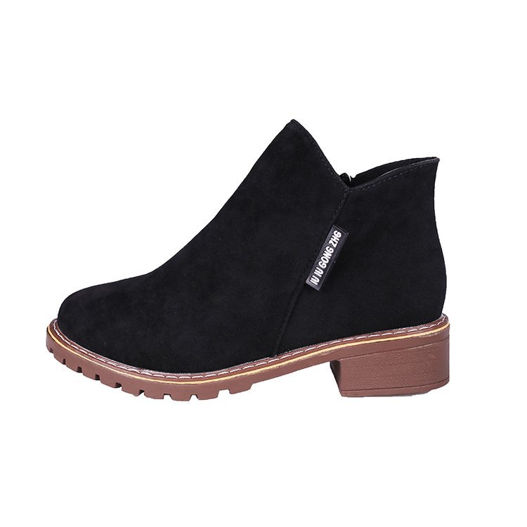 New Martin boots women's side zipper ankle boots women's low heel  boots