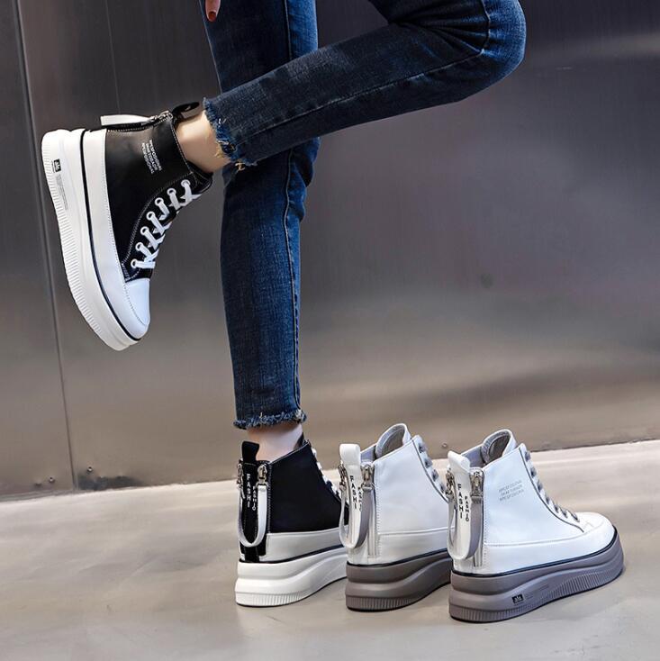 Leather boots women's autumn 2022 new women's boots flat-bottomed casual British style short boots women's mid-tube thic