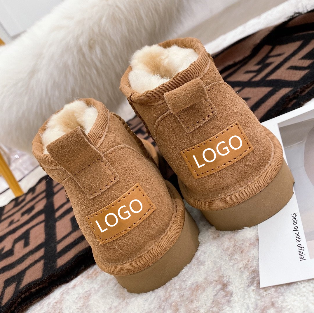   Ugh Designer Boots Dropshipping Fall Winter Wool Low Tube Snow Boots Women