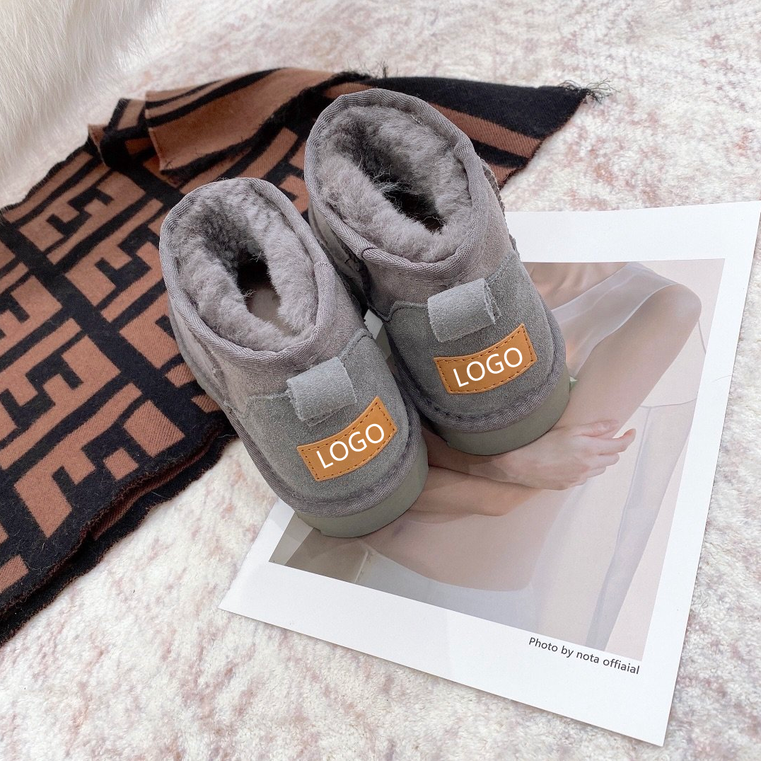   Ugh Designer Boots Dropshipping Fall Winter Wool Low Tube Snow Boots Women