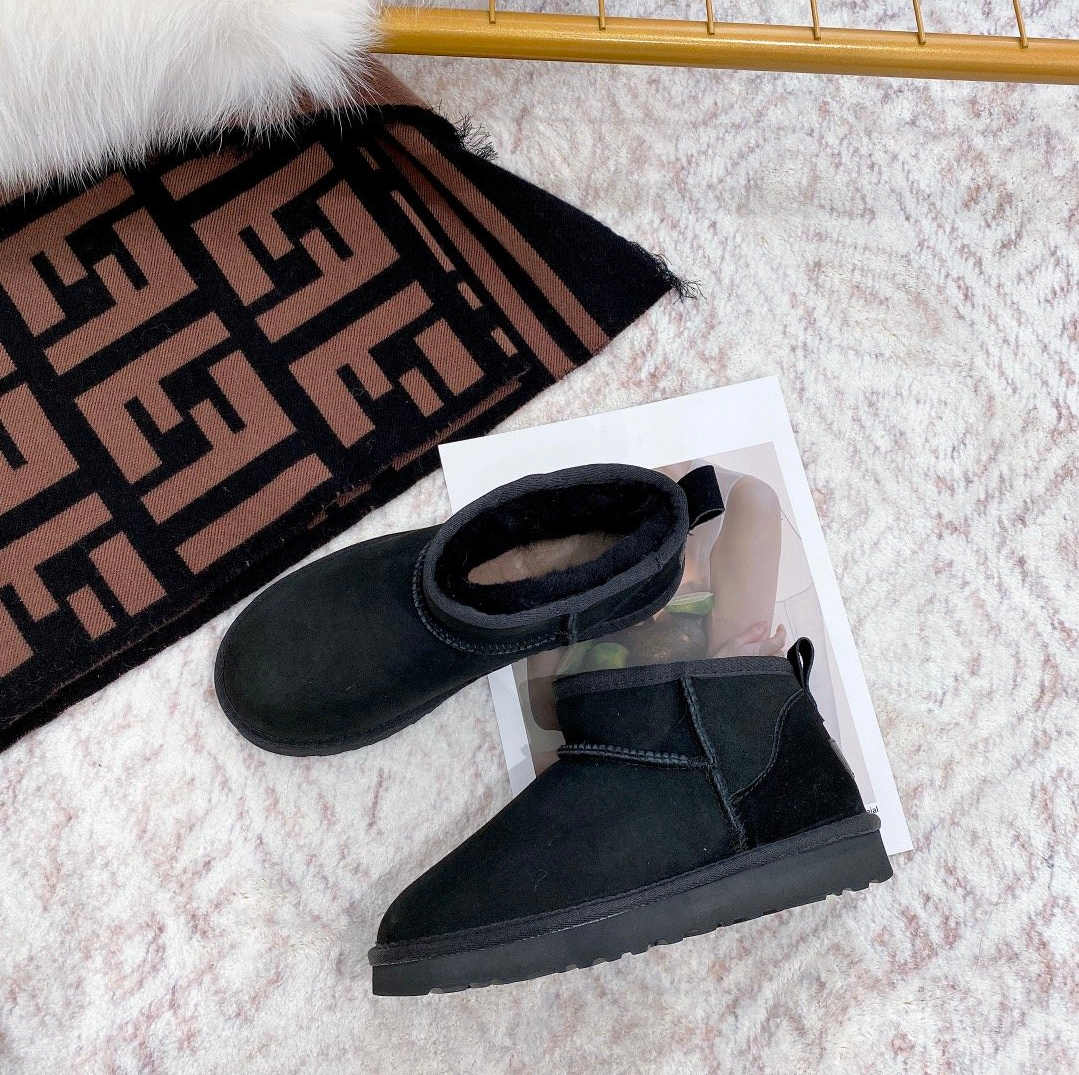   Ugh Designer Boots Dropshipping Fall Winter Wool Low Tube Snow Boots Women