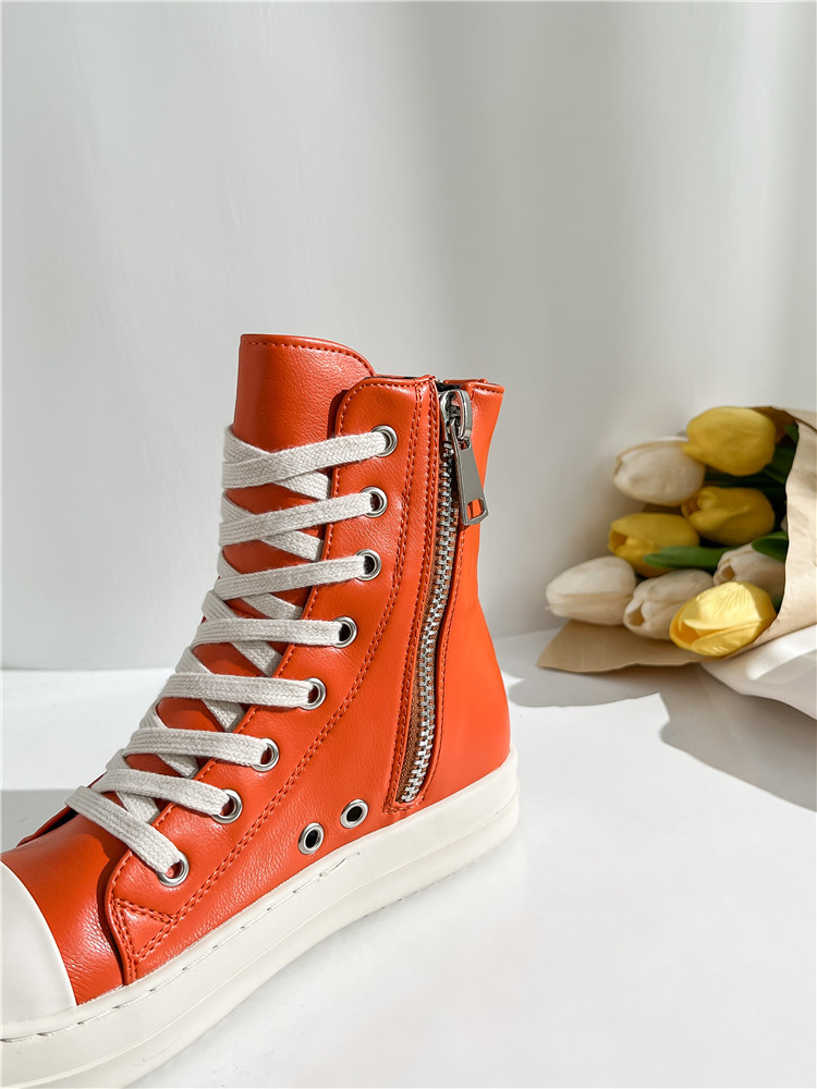 Casual Canvas Shoes Luxury Trainers Ankle Lace Up Women Sneaker Zip up High TOP Streetwear Flats Black Sneakers Boots