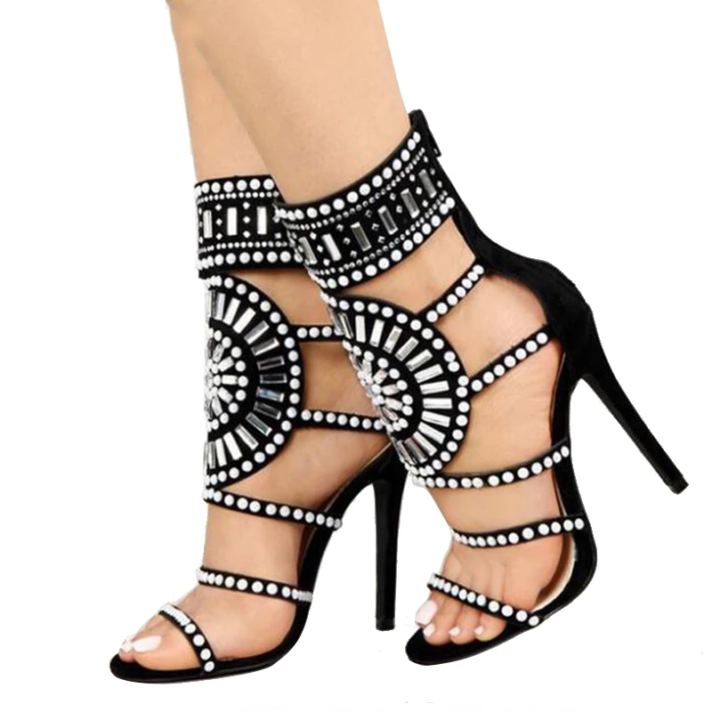 2021 Spring/Autumn Flock Fashion Trend Punk Sexy Head Peep Toe Sewing Square Heel Retro Party Women's Shoes ANKLE Chelse