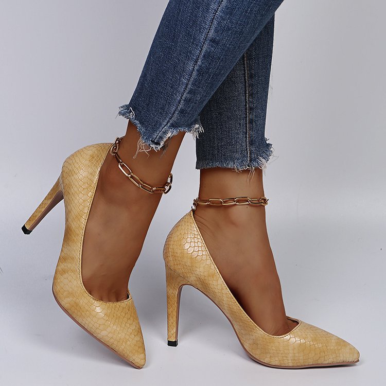 35-43 Summer New Style Pointed Toe Stiletto High Heels Women's Soft Leather High Heel Single Shoes Women's Shoes