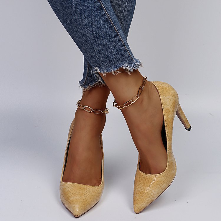 35-43 Summer New Style Pointed Toe Stiletto High Heels Women's Soft Leather High Heel Single Shoes Women's Shoes