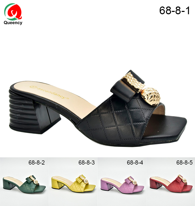 AF Latest  Pumps African Women's High/Low Heel Slipper Shoes With Stones For Wedding/Party Heel high