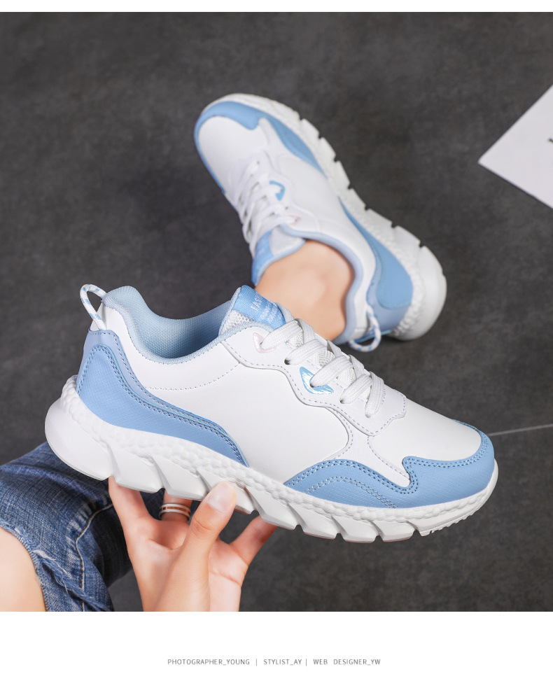 2023 Spring Women's Shoes Versatile Fashion Leather Casual Sports Shoes Women's Low Top Trendy Running Shoes